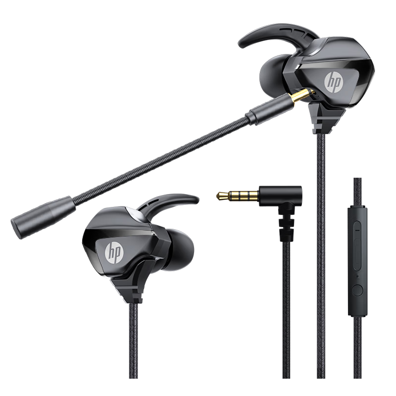HP [Desktop Version] Gaming Wired Headset In-Ear Headphones Smart Noise-Cancelling Microphone for Mobile Phones, Computers, E-Sports, Deep Bass, PUBG, Office Work, Study And Music
