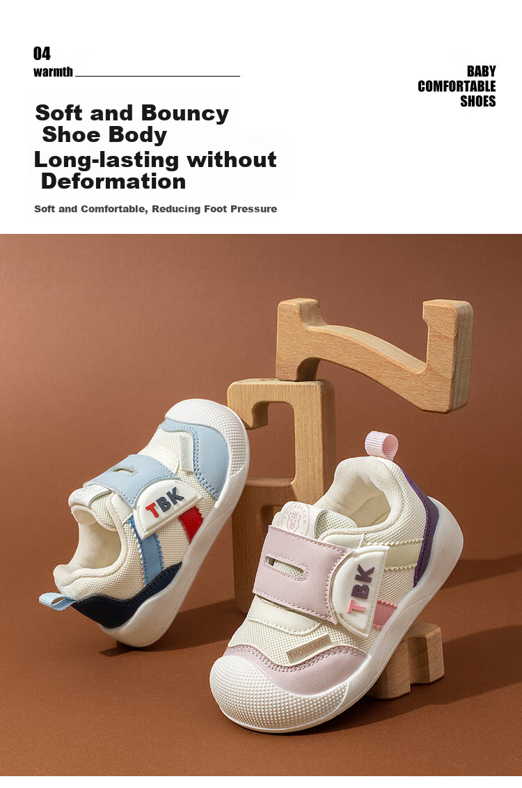 Tomberk Baby Walking Shoes Mesh Summer New Children's Functional Soft Sole Breathable Non-slip Mesh Shoes Pink Size 17 3