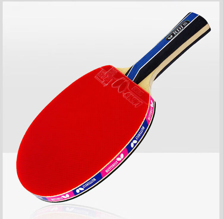 BUTTERFLY Six-Star Table Tennis Racket, Straight Handle, Double-Sided Reverse Rubber, Professional Competition Single Racket, 601 Model, Includes Racket Cover 6