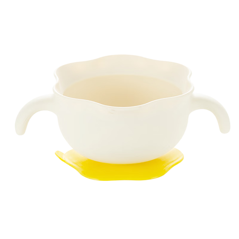 DOCTOR MA Egg-Shaped Baby Food Bowl, Integrated Silicone Suction Bowl with Plate for Children's Meals, White Tableware