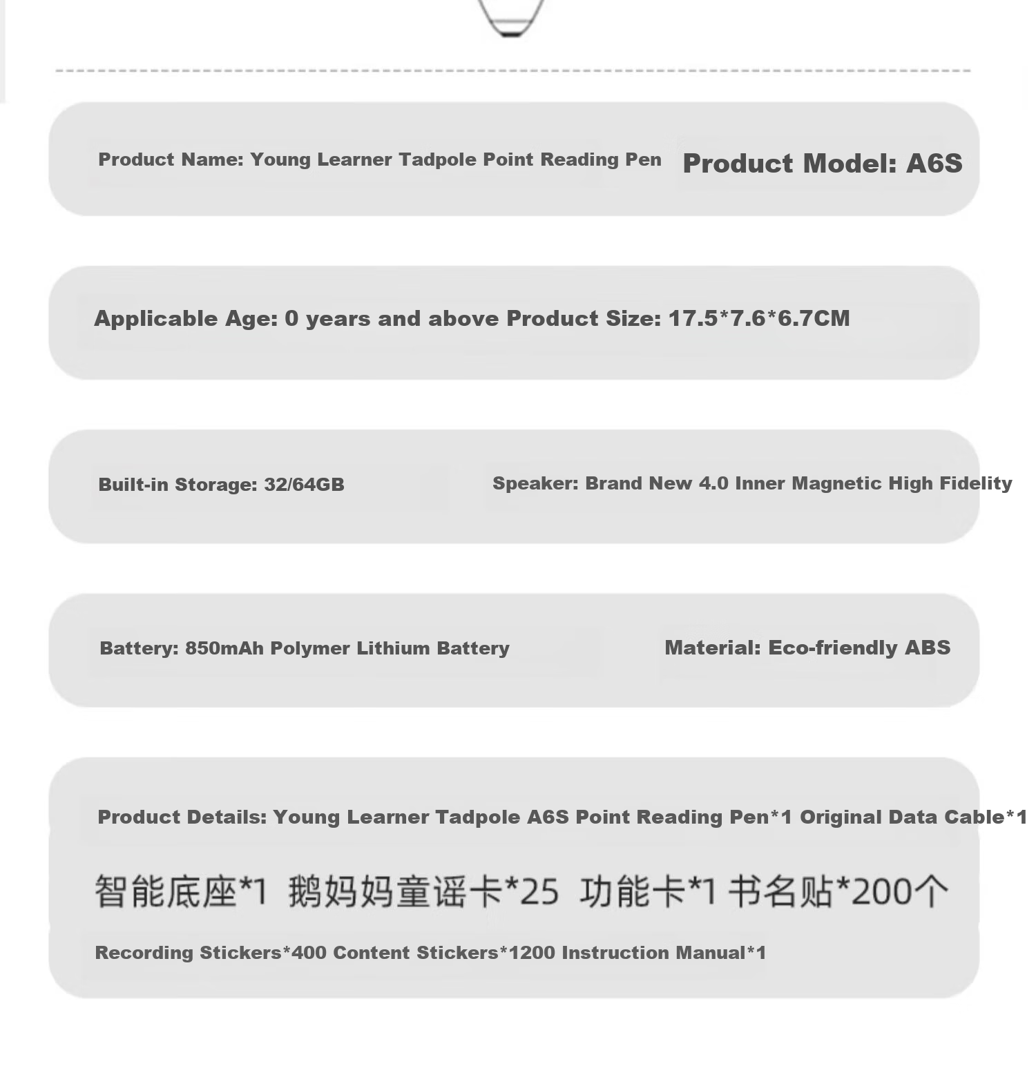 Youxuexiaokedou Reading Pen T6L, Early Education Device for Preschoolers And Elementary School Students, English Learning Tool for Ages 3-6 RAZ-William Heinema 25