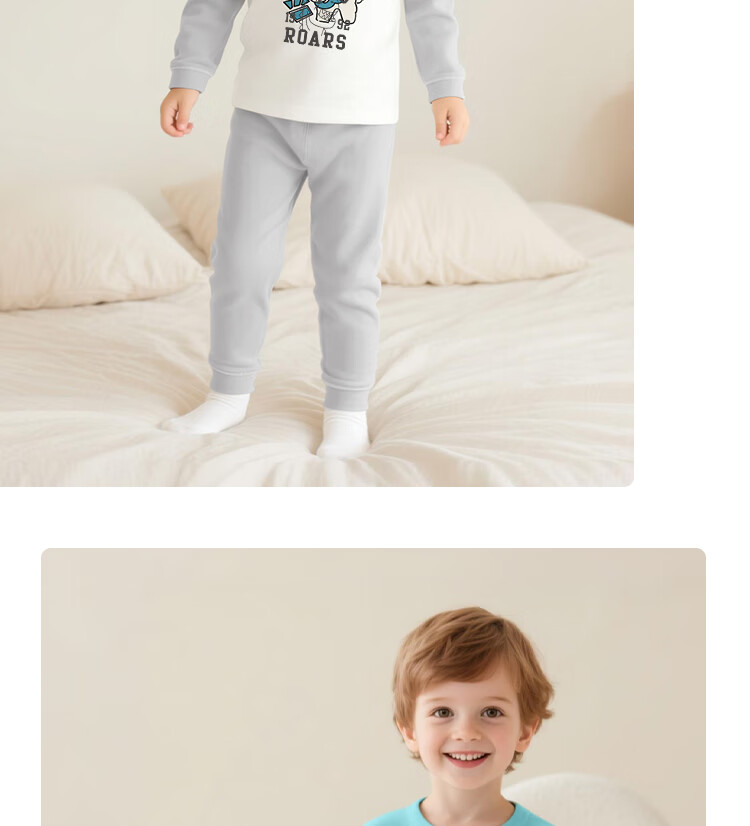 Badibadi Baby Toddler Pure Cotton Autumn Thermal Set Boys Girls Pajamas Pink Plush Bear 100 5