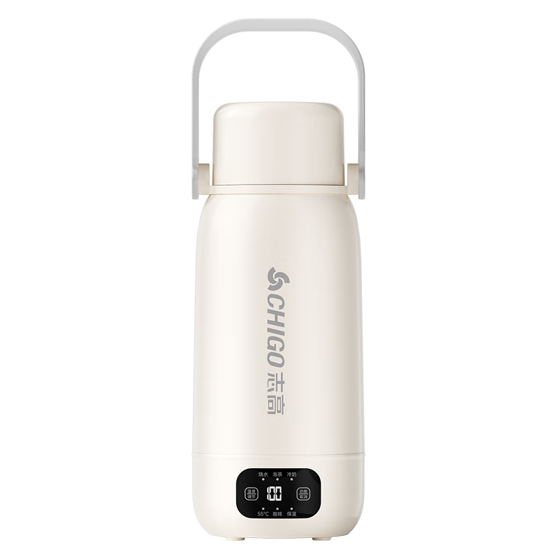CHIGO Portable Electric Kettle, Travel Thermos, Baby Formula Warmer, Insulated Cup, 1L Large Capacity, 316 Stainless Steel, Birthday Gift