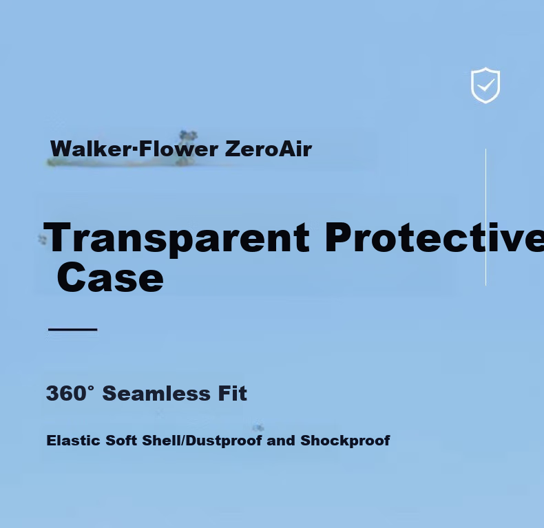ESCASE Transparent Silicone Soft Case for Edifier Zero Air Bluetooth Earphones, Protective Cover with Strap, Shockproof Ultra-Thin Full Protection Storage Box 2