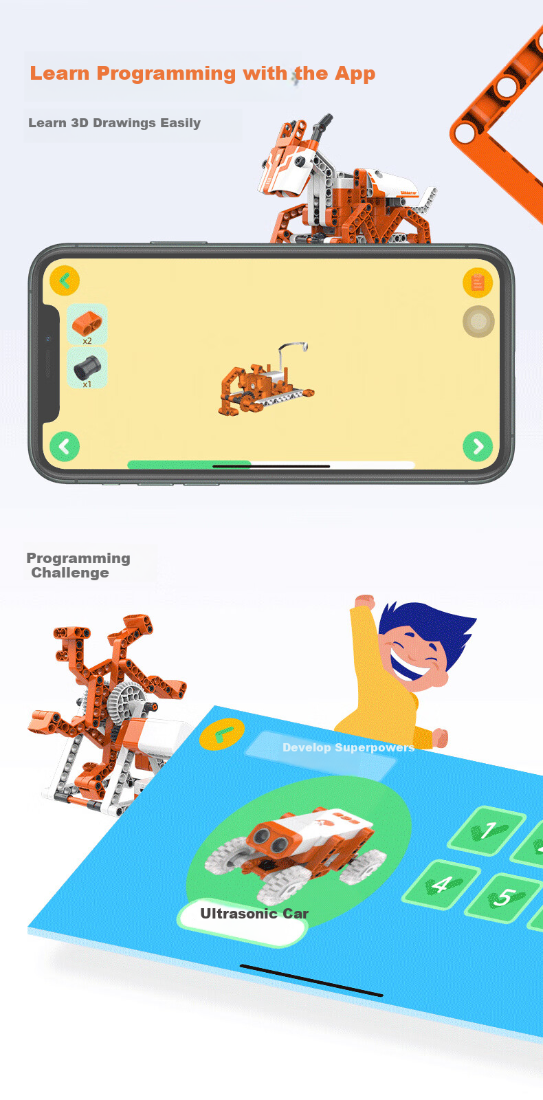 Jingyujiqiren Smart2 Building Blocks, Educational Programming Toy, Electric Assembly Blocks, Birthday Gift for Boys And Girls 11