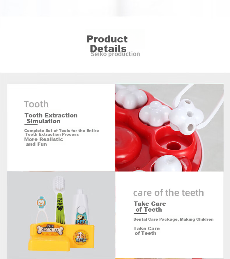 Maggic Seed Children's Pretend Play Doctor And Dentist Toy, Veterinary Clinic Care, Pet-Themed New Year Gift, Beginner Rabbit Toy 6