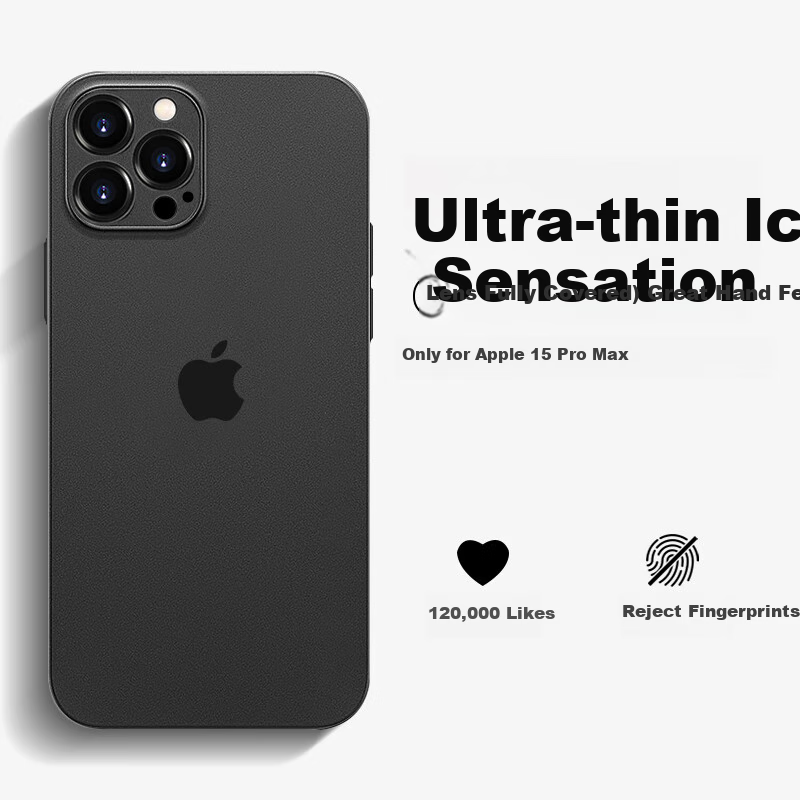 Чехол NEYAA для iPhone 15 Pro Max, ультратонкий, полупрозрачный, силиконовый, с полной защитой объектива, черный