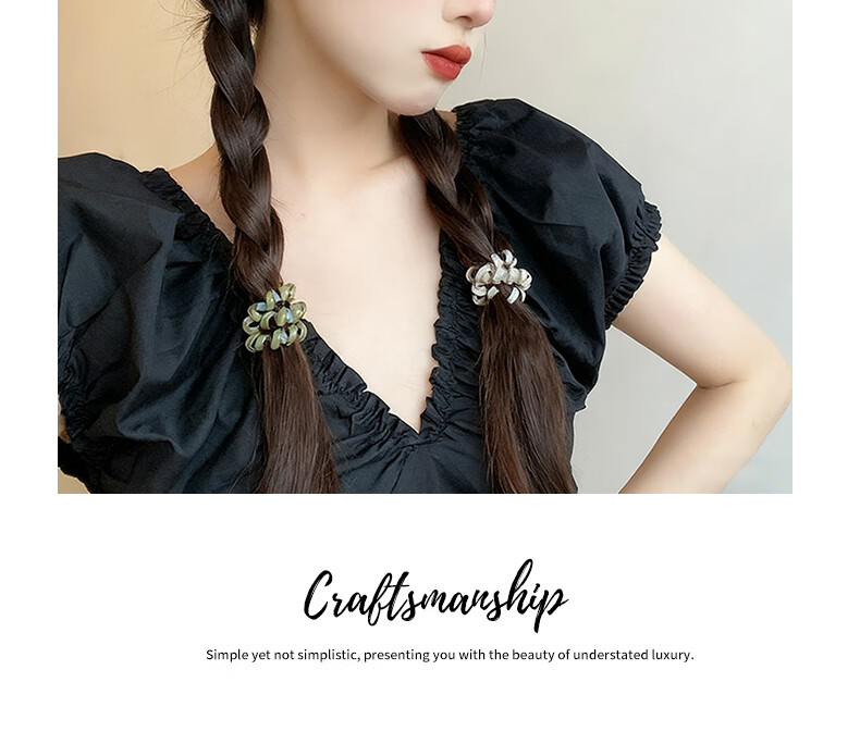 Jianyingshu High-Quality Coconut Telephone Line Hair Ties 16-Pack Durable Stylish Hair Bands for Women 15