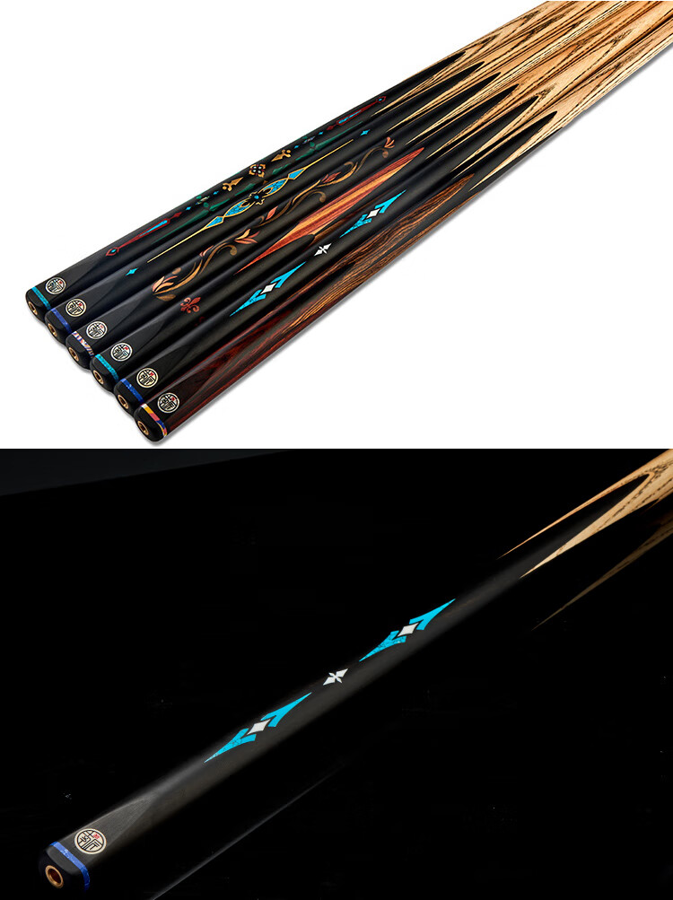 NANJIANG Xingling Billiard Cue Black 8 Small Tip Chinese 8-Ball Snooker Medium Tip 16-Color Pool Cue 10.5mm 1