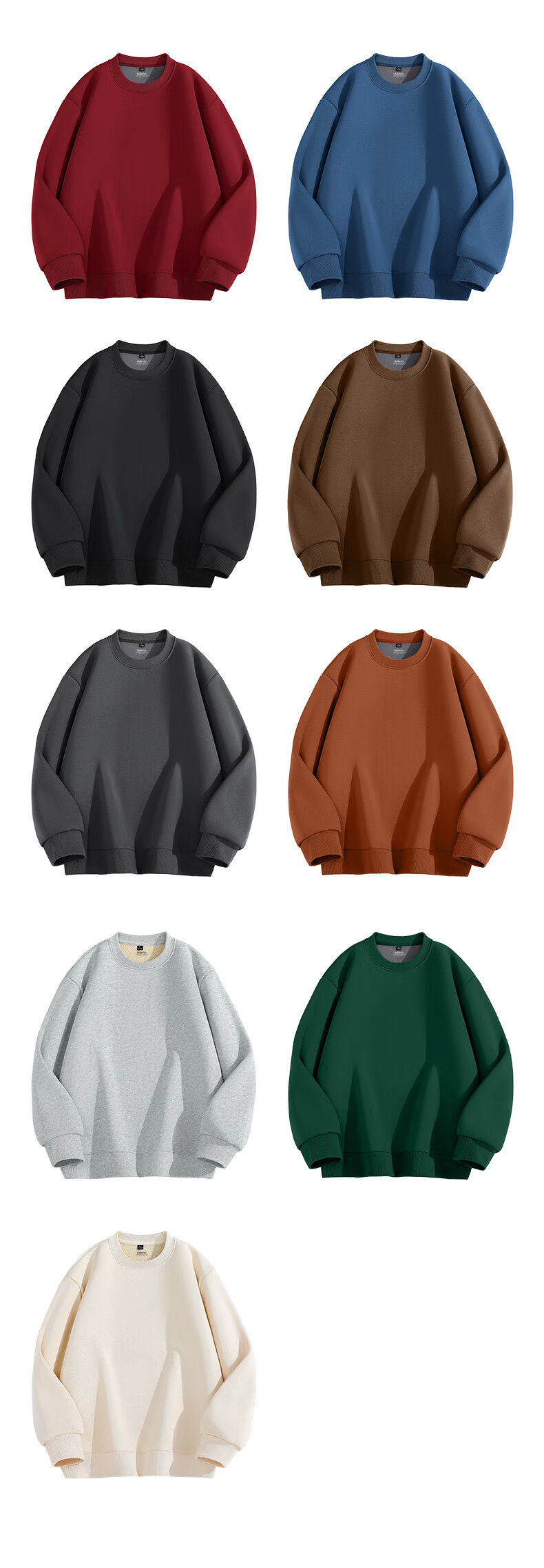 Baleno Men's Winter Hoodie Casual American Vintage Crewneck Loose Thick Fleece Warm Long Sleeve Jacket for Youth 8