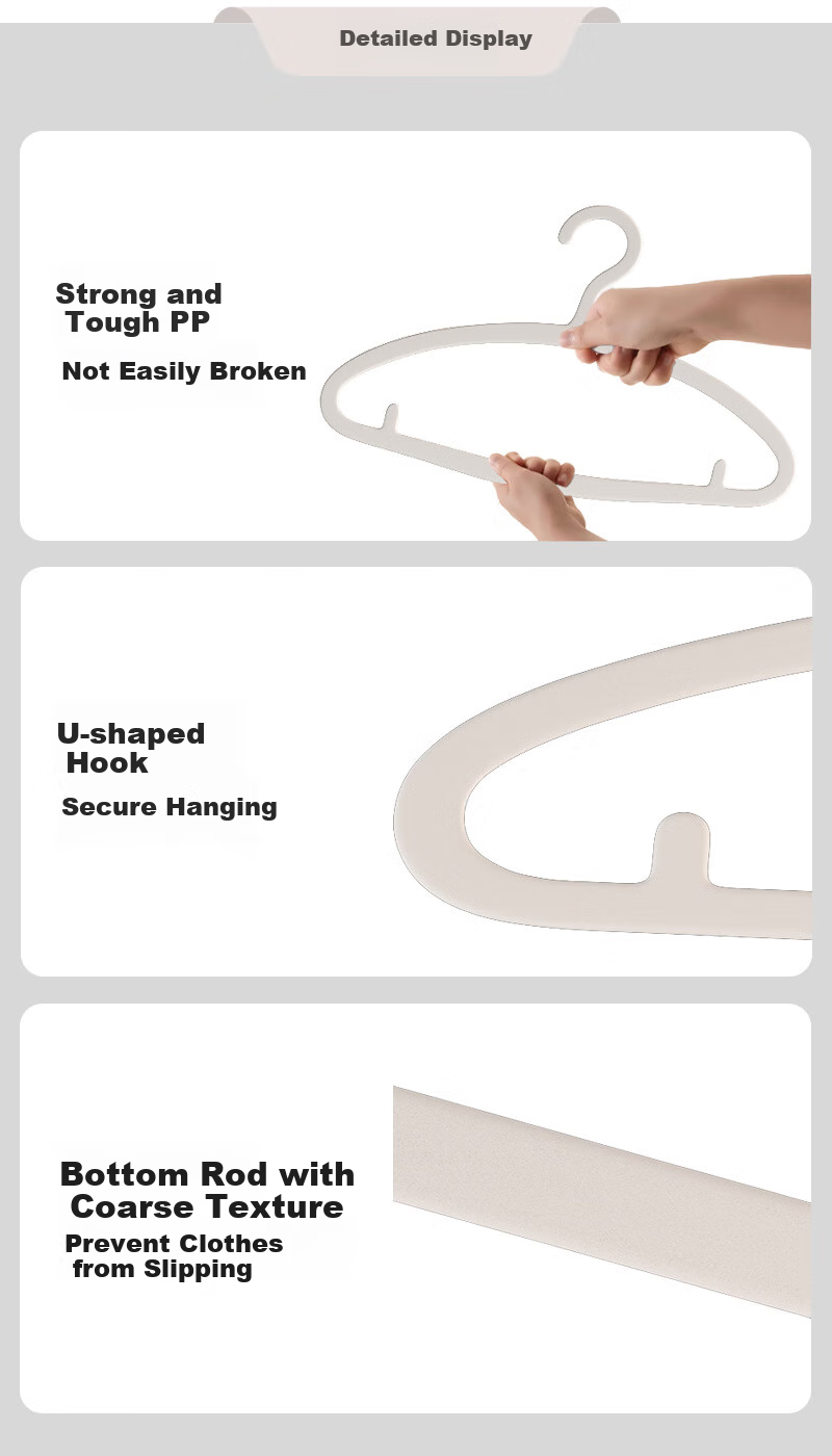 Fanyejia Simple Non-Marking Hangers, 10 Pack, Space-Saving Home Use, Non-Slip Clothes Hangers, Dual-Use for Students' Dormitory, Suitable for Wet And Dry Clothes 5