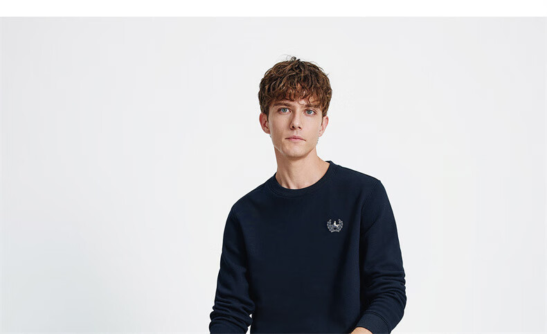 Navigare Italian Small Sailboat Autumn Winter Men's Fleece Lined Crewneck Skin-Friendly Warm Innerwear Top 1135805302 5
