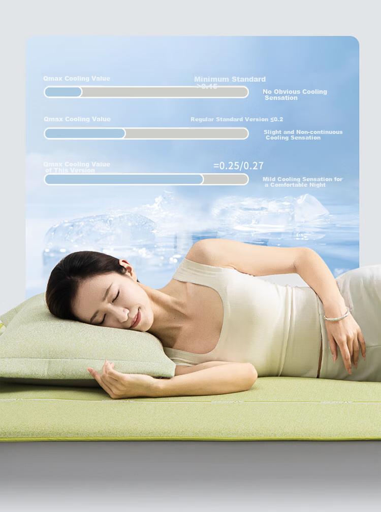 AiSleep Dual Temperature Sensing Zoned Class A Cool Silk Mat Double Size Three-Piece Set 180*200cm Qingyan Machine Washable Gift for Parents 5
