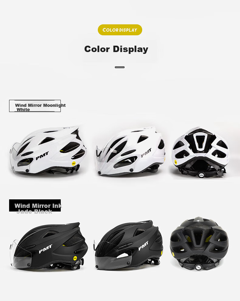 PMT Goggles Style Mips Anti-Collision Cycling Helmet, Bicycle Aerodynamic Safety Cap, Men's And Women's Road Bike Equipment, Moonlight White L 7