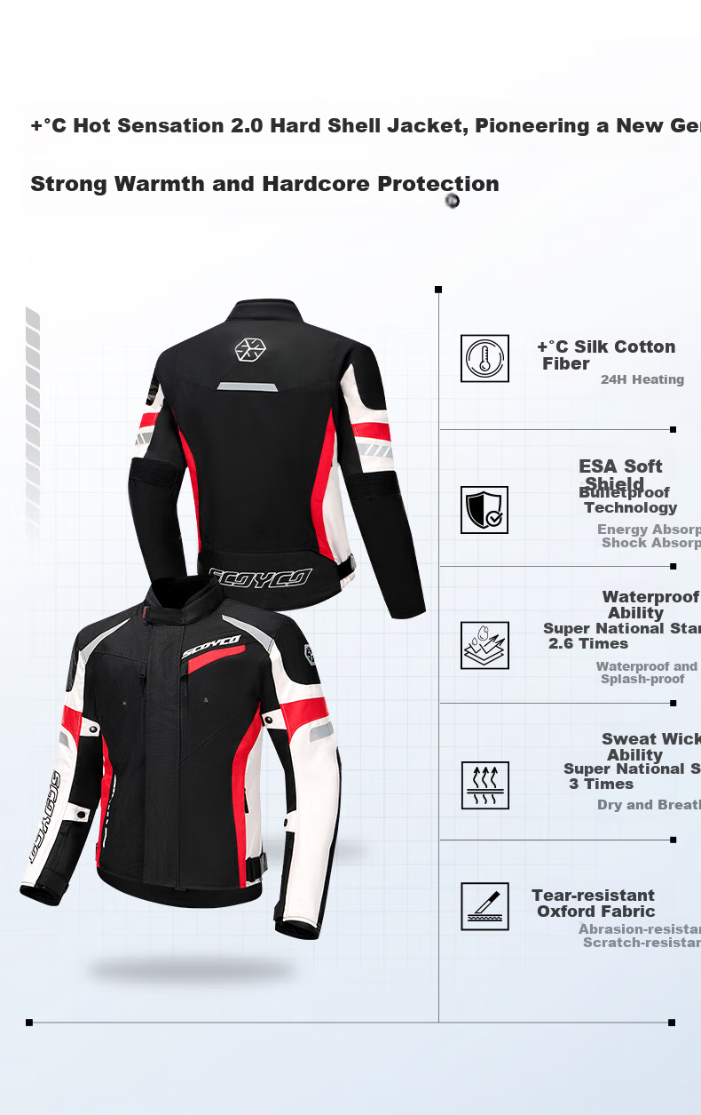 SCOYCO Motorcycle Riding Suit, Racing-Style Protective Gear, Anti-Fall, Windproof, Wear-Resistant, Specialized Equipment for Men, All Seasons 2
