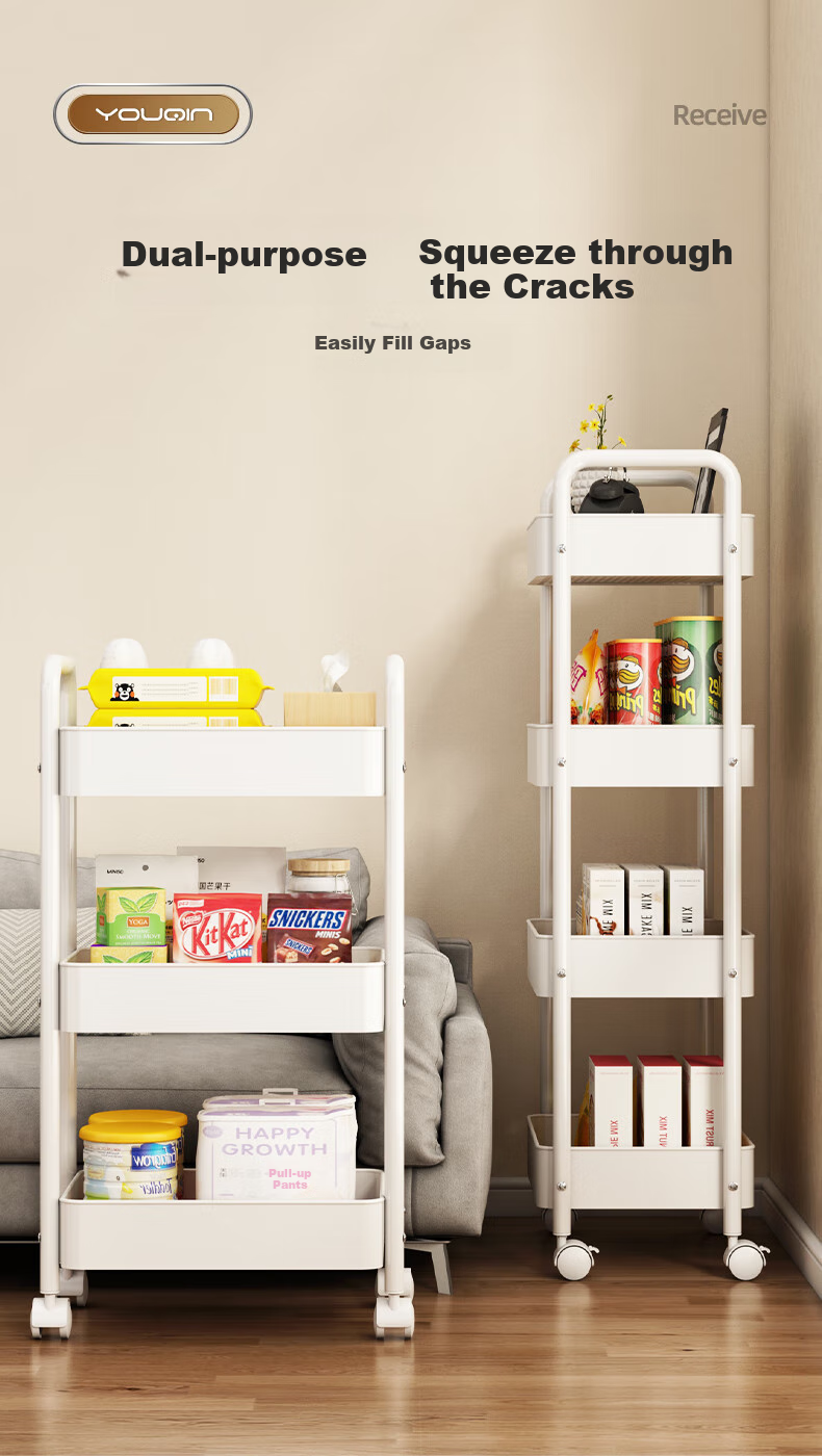 Jiadu Kitchen Storage Rack, Multifunctional Floor-Standing Vegetable Trolley, Household Fruit And Vegetable Basket, Multi-Layer Storage Shelf 4
