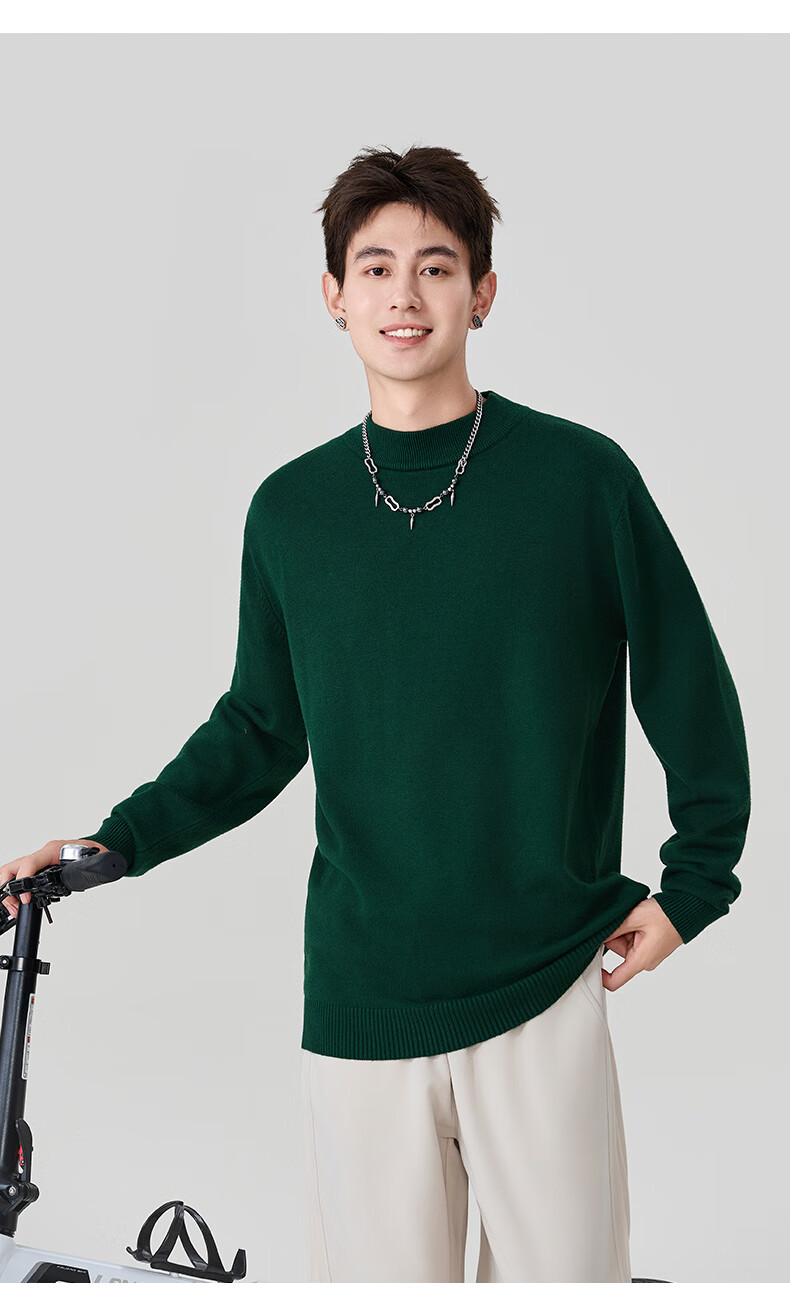 Baleno S&K Series Half Turtleneck Sweater Autumn Winter 2025 New Men's Base Layer Heavyweight Warm Top for Students 14