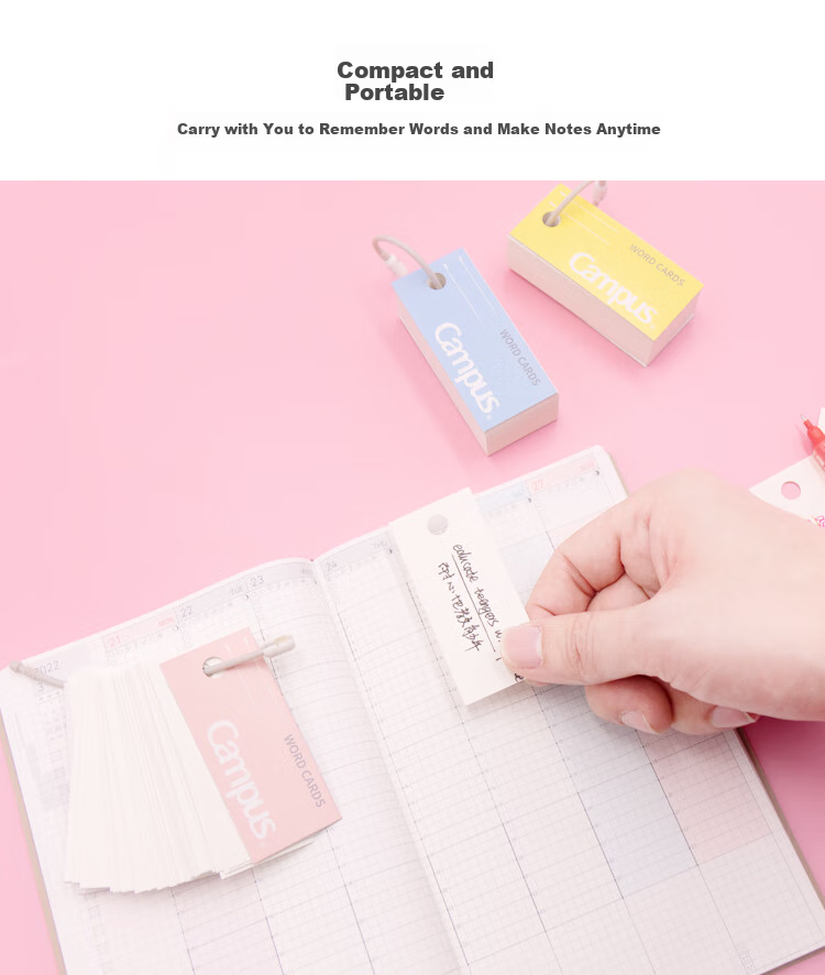 KOKUYO Imported Vocabulary Cards Campus Portable PP Material Cover Blank English Vocabulary Notebook Small Size 85 Sheets 1 Book Yellow TAN-201Y 6