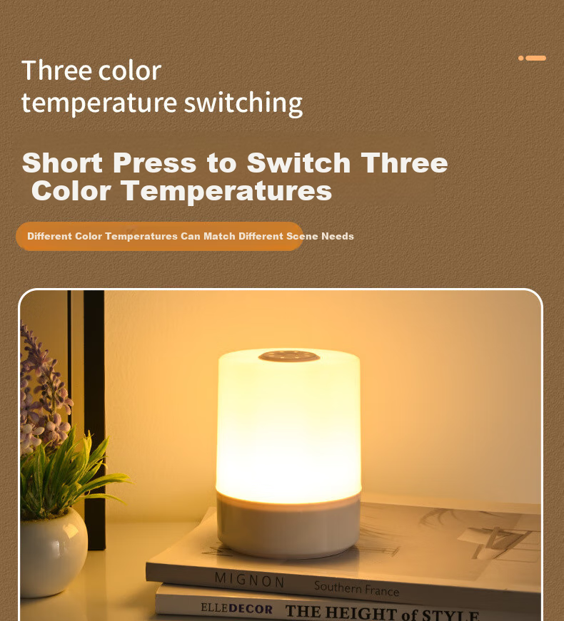 ZIDENG Smart Voice-Controlled Night Light Socket, USB Adapter Plug, Bedside Lamp 8