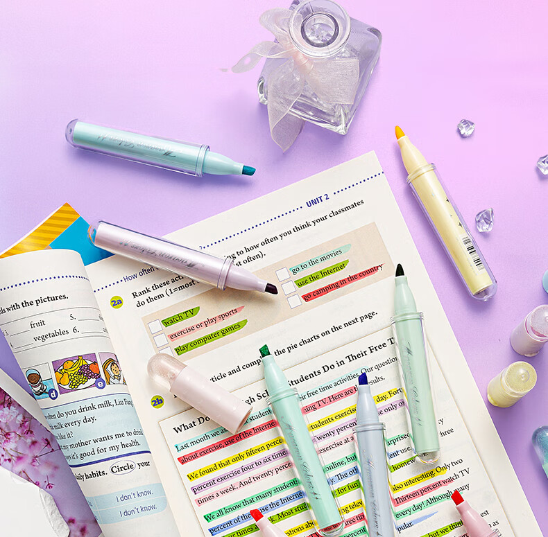 M&G Stackable Color Highlighter Pen Student Marker 4 Colors APMV09F2 Watercolor Pen Gift 16