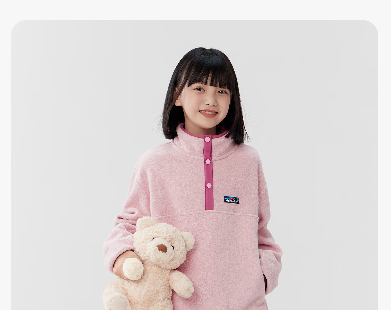 Zuo Xi Girls' Fleece Sweatshirt 2025 New Children's Winter Stand Collar Anti-Static Jacket Pink 120 21