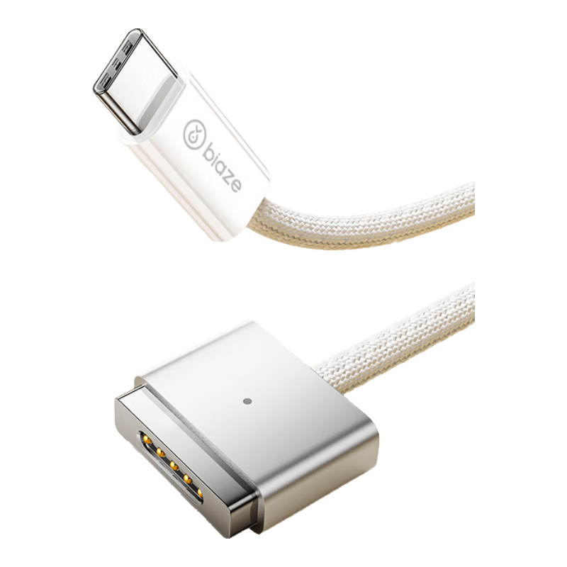 BIAZE Magnetic Charger Cable for Apple Laptops, MagSafe 2 Power Cord, 85W/60W/45W Type-C to T-Shaped Adapter, Suitable for MacBook, 2 Meters