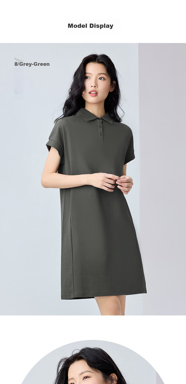 Giordano Summer 2026 High-Tech Cooling Break-Bone Shoulder Short-Sleeve Lapel Polo Dress 13465317 11
