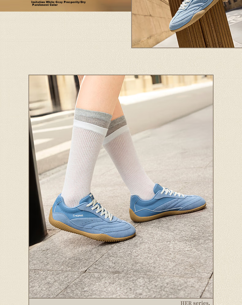 361° Sports Flat Shoes 2 Spring Summer Miu Series Women's Thin Sole T-Strap Derby Casual Sneakers 682626710F-5 13