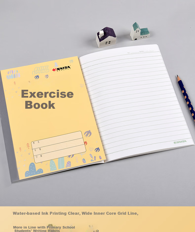 [Back to School Essential] KAISA Exercise Notebook, 22K 20 Sheets Thick Paper Soft Copybook, 5-Pack for Math And Chinese Homework, KSP-0031 3