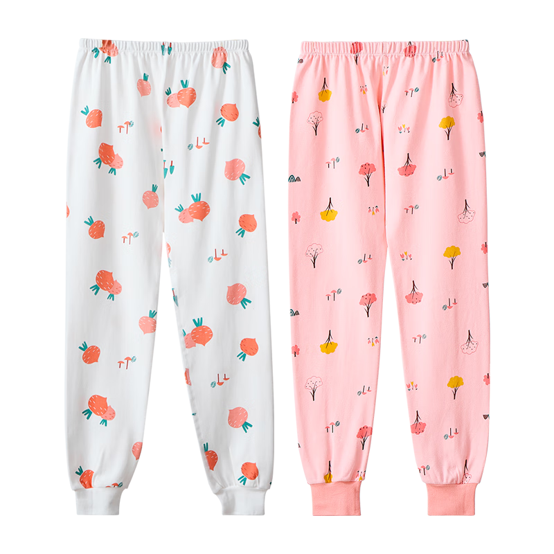 LangSha Kids Thermal Long Johns Girls Sleep Pants Big Kids Autumn Winter Fleece Lined Warm Pants 2-Pack
