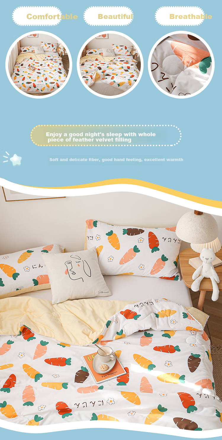 Aiwei Fiber Washed Cotton Summer Quilt Thin Quilt Air Conditioning Quilt 2 Jin 150*200cm [Mira Garden] 3