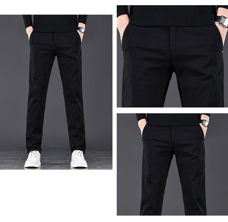 JEEP High-End Men's Casual Pants, New Spring 2026 Style, Loose Straight-Leg, Light Business Pure Cotton Trousers for Me 5