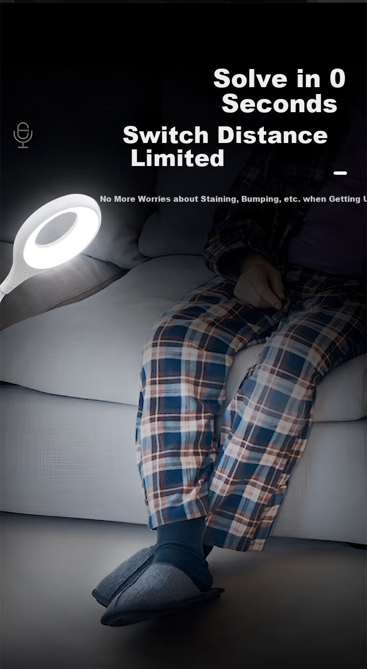 Datouren Voice-Controlled Night Light, Smart Voice Lamp, Bedside Lamp, Bedroom Night Light, Baby Mood Light, Motion Sensor Light, Small Table Fa 6