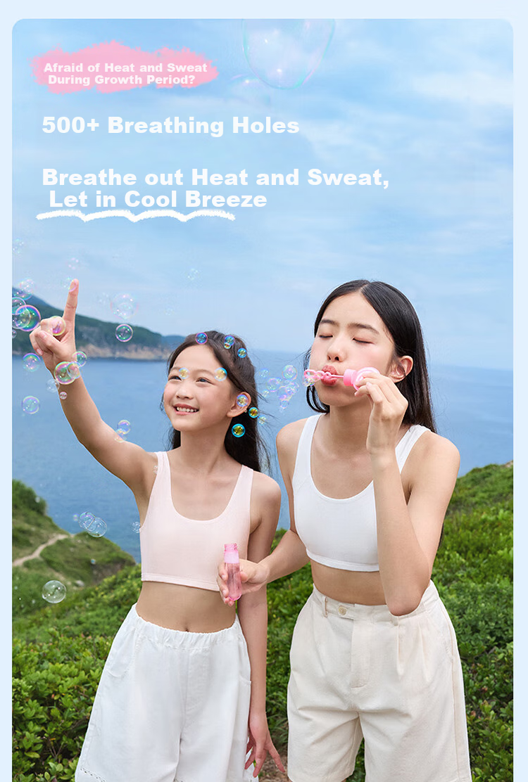 PurCotton Little Breath Pro Girls' Underwear Bra Junior High School Developmental 7A Antibacterial Breathable Cotton Vest 4