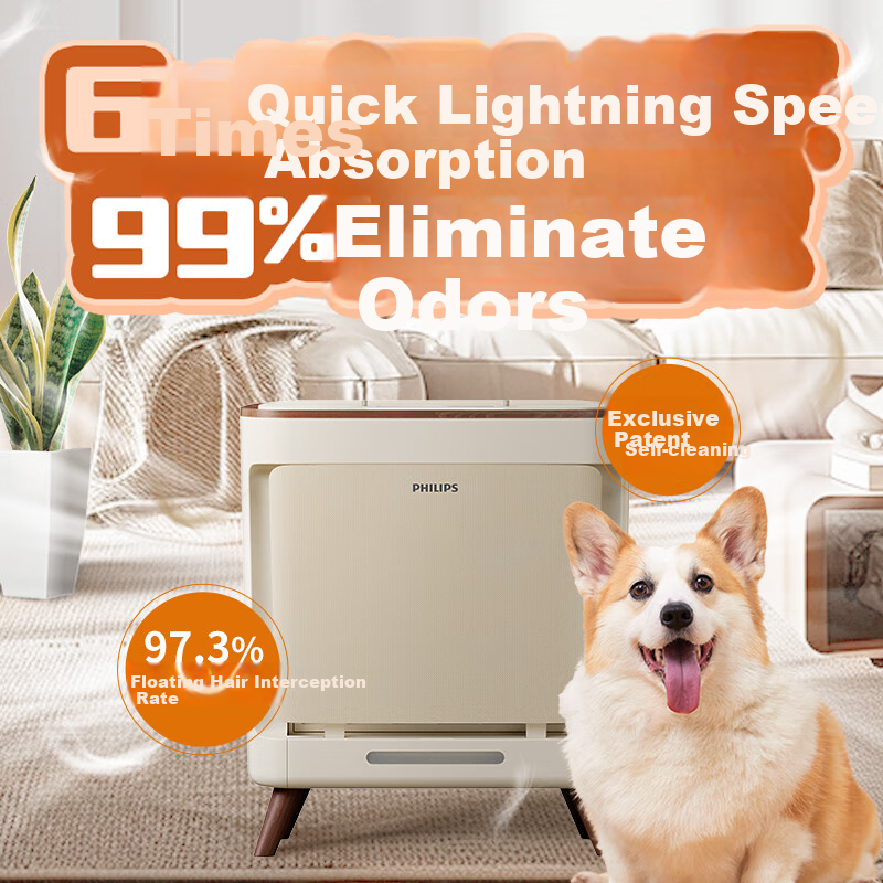 PHILIPS Pet Air Purifier for Home Use, Cat And Dog Hair Remover, Formaldehyde Removal, Bacteria Elimination, Odor Elimination, Allergen Removal, Dust Removal AC3680 Four-Legged Pet Gift