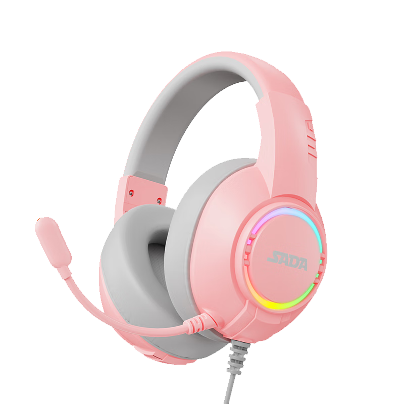 Saida Computer Headset, Over-Ear USB Gaming Headphones with Microphone for Laptop And Desktop, E-Sports Gaming Headset for Internet Cafes, with Volume Control And Active Noise Cancellation H-01