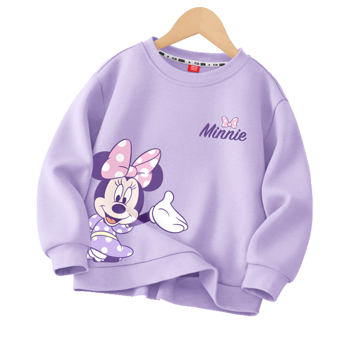Disney Kids Fashion Versatile Children's Sweatshirt 2025 Autumn New Cartoon Cute Girls Top Trendy Boys Clothing