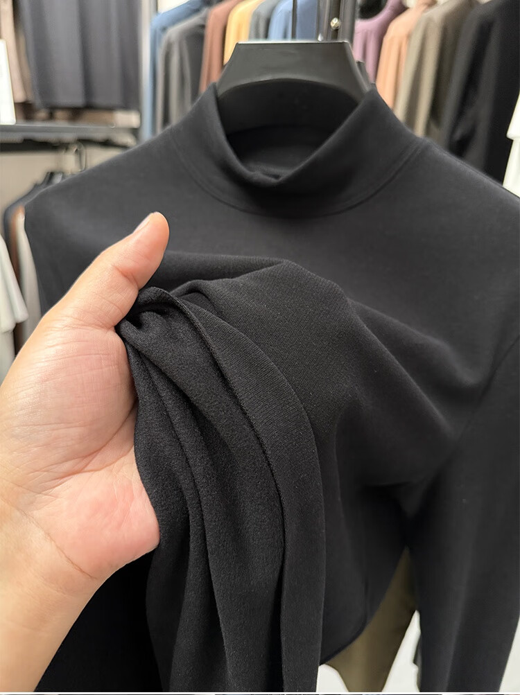 Caramella Men's Thermal Top Men's German Velvet Autumn Winter Half High Collar Inner Wear 2025 New Thickened Long Sleeve T-Shirt Base Shirt Men 9