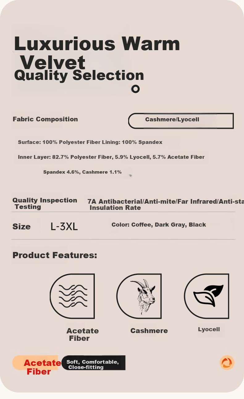 LangSha Thermal Underwear Men's Set, Fleece-Lined Thickened Autumn Winter Cashmere Anti-Static Large Size Antibacterial Thermal Top And Bottom 6