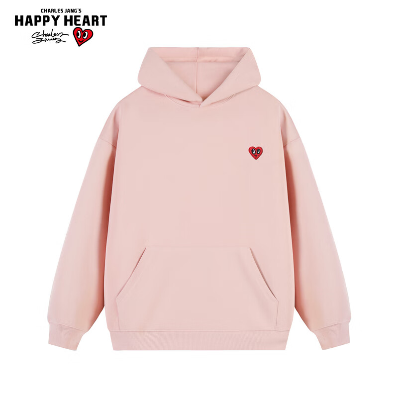 Chaersitaoxin Hooded Sweatshirt for Men And Women, Couple Matching Style, Solid Color Basic Versatile Fleece-Lined Thick Pullover Top, Pink, 2XL