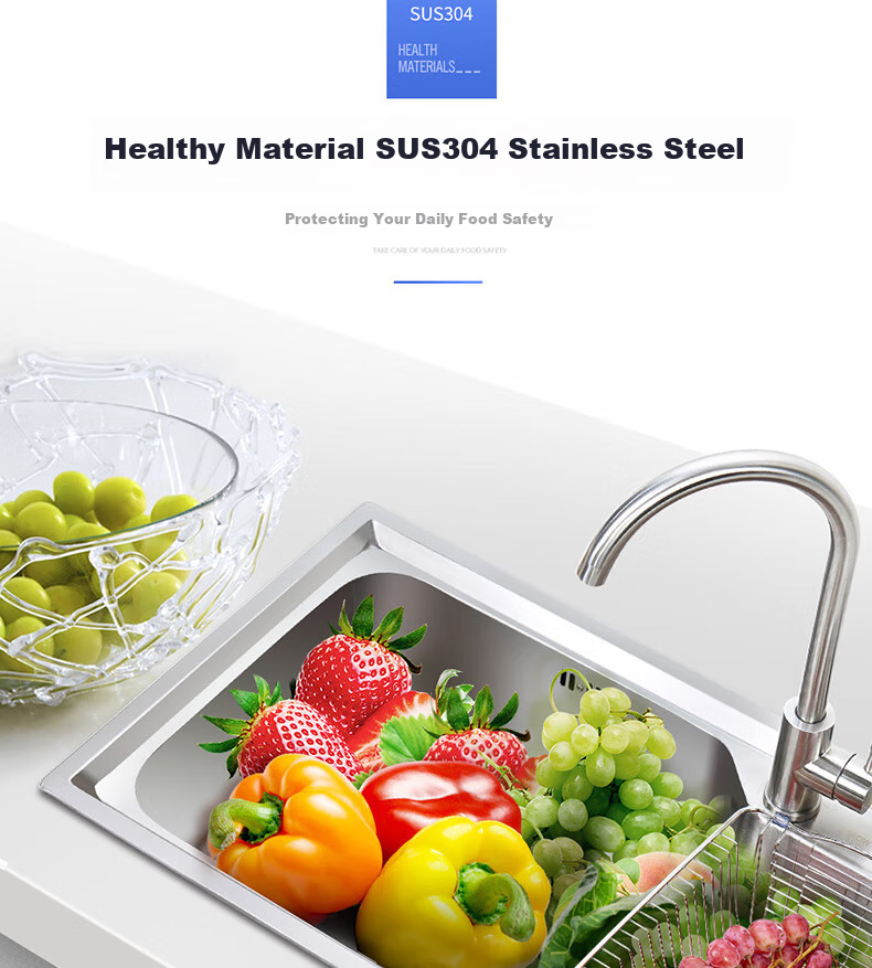 ARROW 304 Stainless Steel Sink, Single Bowl Kitchen Basin, Compact Dishwashing Sink [Renovation Subsidy 15%] 6