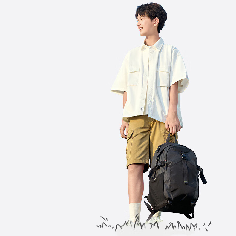 SHUKIKU Qingxing Backpack Youth Fashion Lightweight Travel Bag Large Capacity School Bag for High School Students Black 19