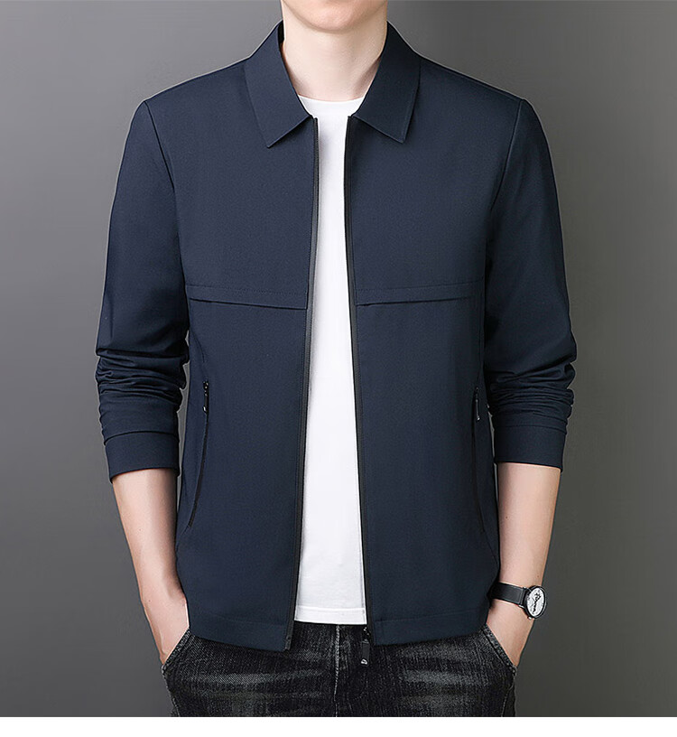 RED DRAGONFLY Men's Jacket Business Casual Fashion Simple Versatile Loose Comfortable Lapel Coat Black 4XL 8