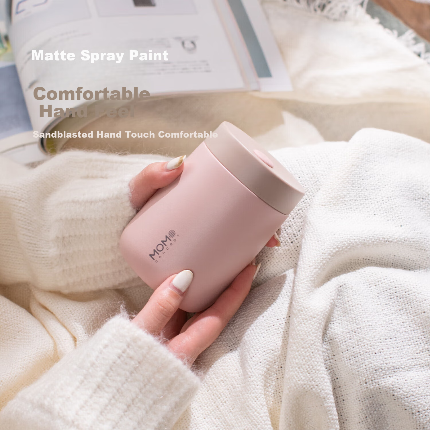 MOMOCONCEPT Insulated Mug for Women, Stylish Momo Large Belly Cup, Birthday And Holiday Gift, Coffee Cup, Portable Water Bottle, Thermos