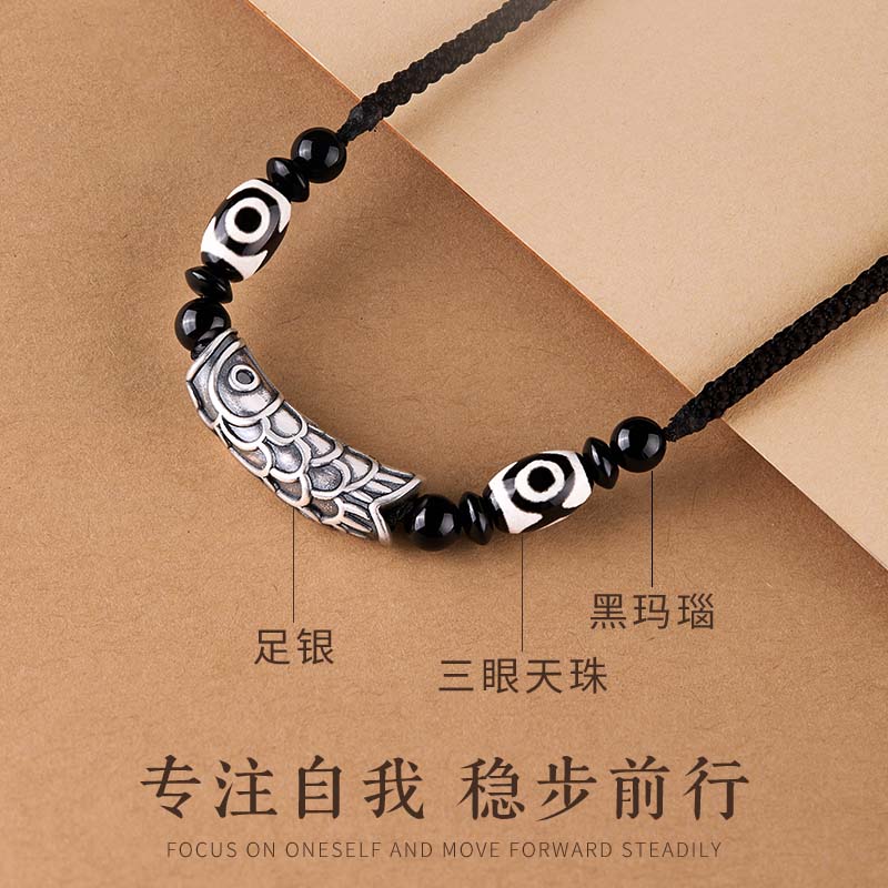 GLTEN Koi Fish Pendant Necklace for Men, 999 Sterling Silver Birthday Gift, Luxurious Niche High-End Present for Boyfriend Or Husband