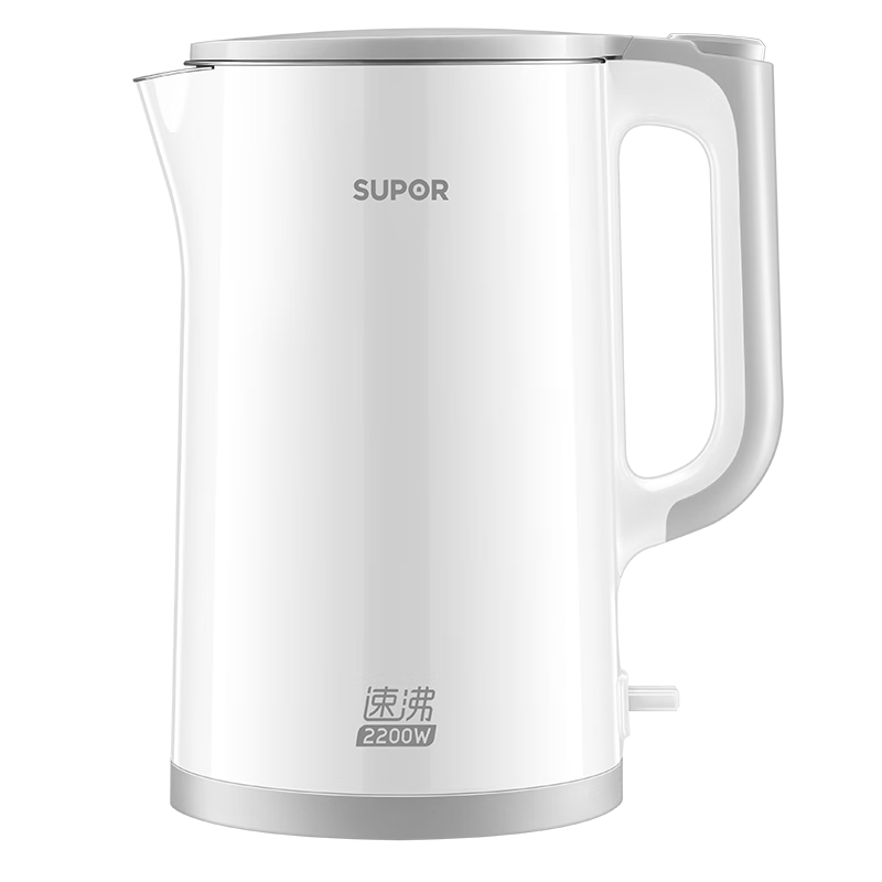 SUPOR 2.2L Large Capacity Electric Kettle, Water Boiler, Hot Water Pot, One-Touch Lid Opening, 2200W Rapid Boiling, Seamless Integrated Design SW-22J02S