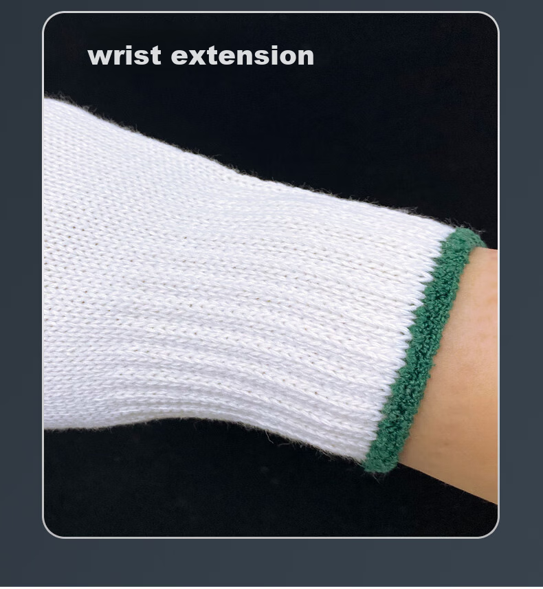 Shengfang Gloves, Labor Protection, Wear-Resistant, Work Anti-Slip, Cotton Padded, Thickened White Cotton Yarn, Construction Site Gloves, 800G Thickened, 24 Pairs 6