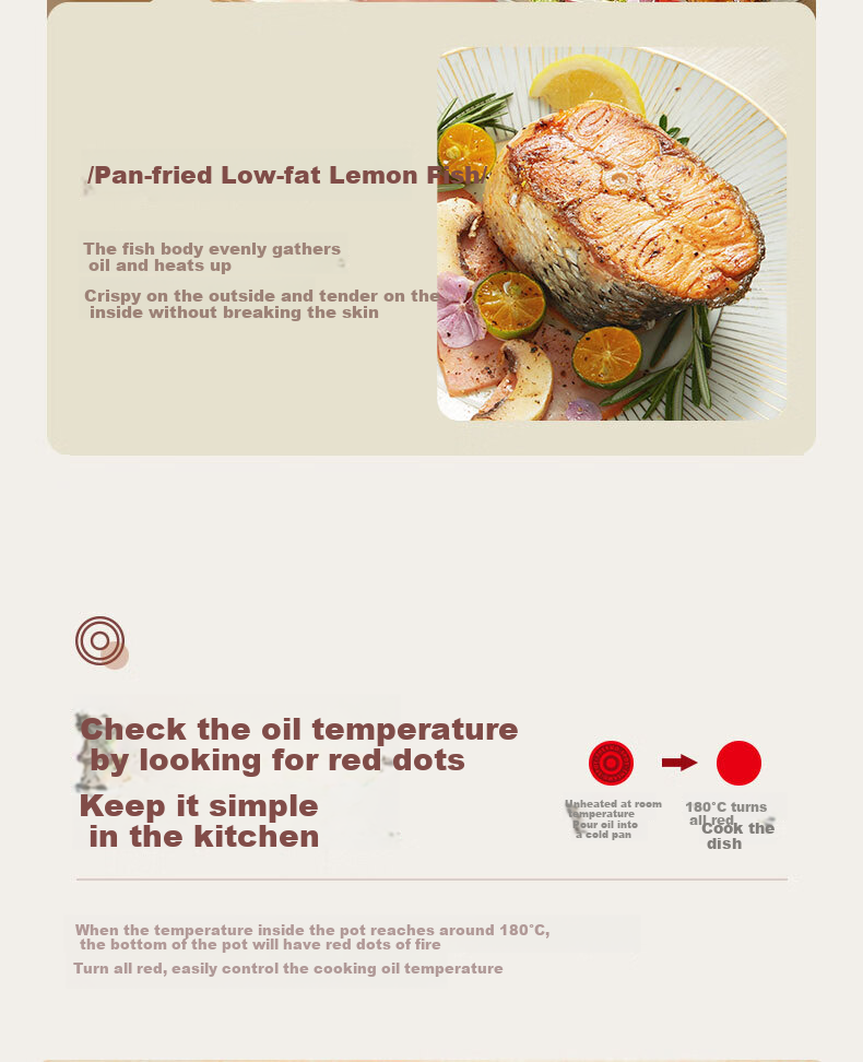 SUPOR Frying Pan, Non-Stick Fire-Red Dot Oil-Gathering Bottom Skillet, Stir-Fry Pan, 28cm Steak Pan EJ28HAP10 10