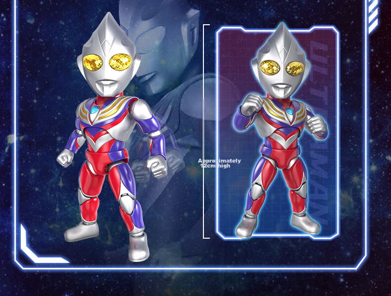 LDCX Ultraman Q Version Hero Transmission Blind Box, Diga Sero Action Figure, Movable Toy, Birthday Gift for Boys 4