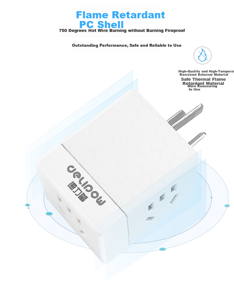 Delipow Power Strip, One-To Multifunctional Socket, USB Charger/wireless Socket Adapter/travel Converter Plug, 1-To Adapter [White] 10